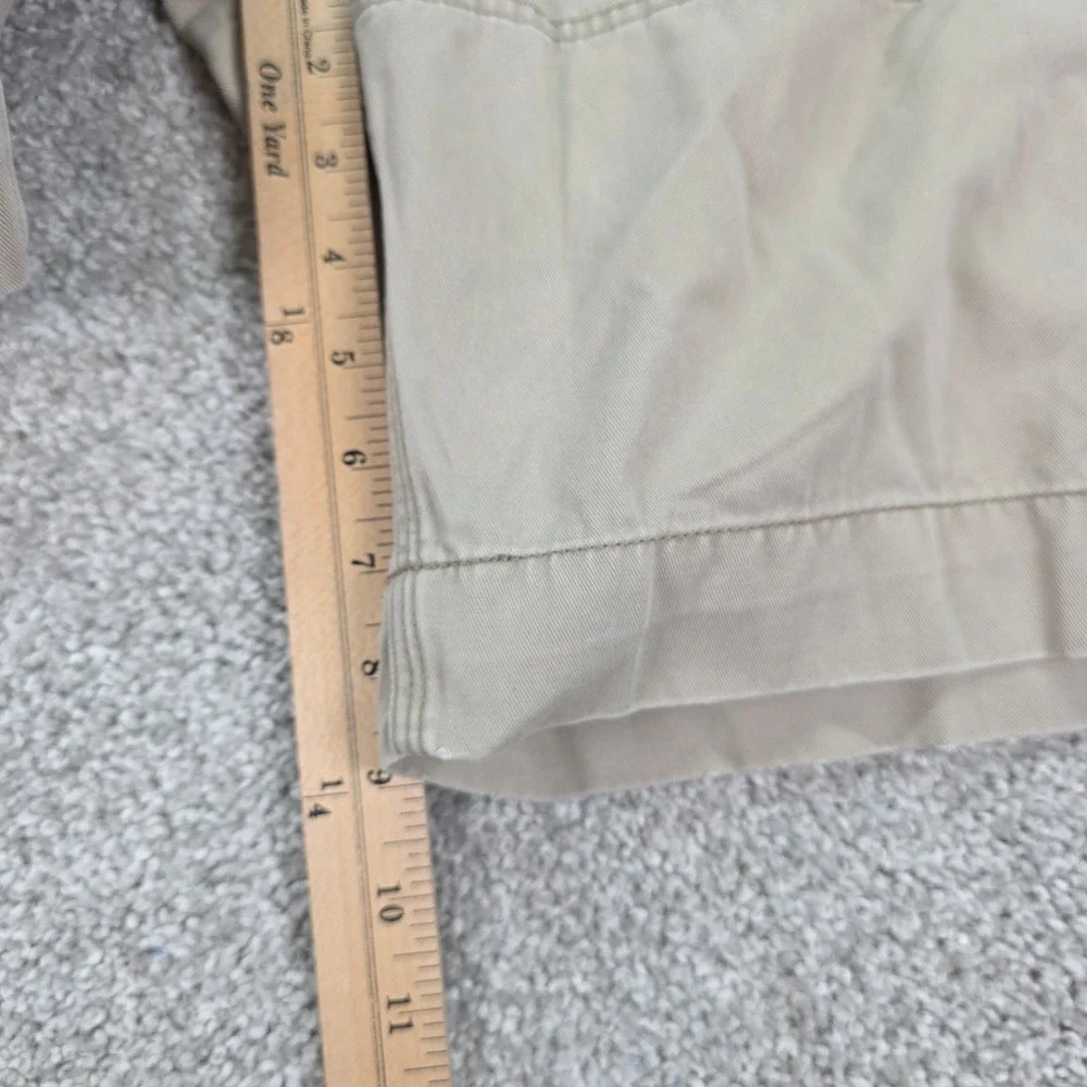 Polo Ralph Lauren Y2K Mens 46B Distressed Cargo Shorts Tan‎ Khaki Cotton Twill
